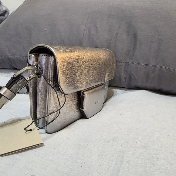 NWT AllSaints Jupiter Metallic Leather Crossbody Bag - Picture 4 of 14